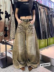 Vintage Washed Wide Leg <b>Jeans</b> Ripped Denim <b>Baggy</b> Pants <b>for</b> <b>Women</b> - Product Image 5