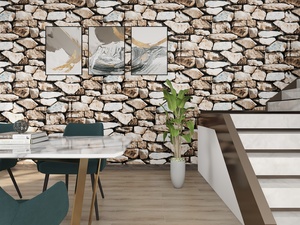 Autocollant mural 3D en PVC géométrique imperméable et insonorisant, papier peint auto-adhésif moderne pour appartement, salle à manger, restaurant, bar, hall - Product Image 5