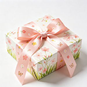 Ruban en satin PET recyclé imprimé couleur rose clair personnalisé avec nœud papillon pour emballage cadeau de fleurs de printemps - Product Image 5