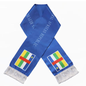 RÉPUBLIQUE CENTRAFRICAINE Drapeau Écharpe En Gros Personnalisé Football Applaudissements Produits Fans Drapeau National Écharpe Gland Foulards Châle - Product Image 1
