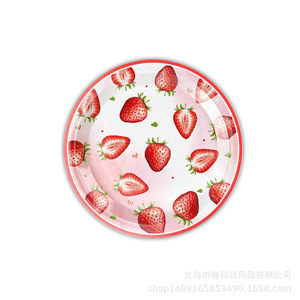 Strawberry Party Supplies Set 60-80 Pcs <b>Plastic</b> Paper Tableware Birthday Decorations Environment Friendly - Product Image 5