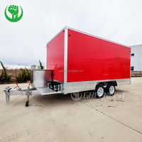 Camion de restauration mobile personnalisé en fibre de verre DOT CE 4,2 m pour pizzas, glaces, café, tacos, hot-dogs
