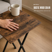 Table d'appoint pliante en métal, style minimaliste moderne, pour espaces restreints, mobilier de maison avec structure métallique robuste