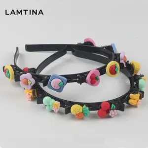 New Stylish Princess Colorful Hair Accessories Cute Baby Headband Apple Carrot Cherry Fruits Hair Bands With Hair Clip