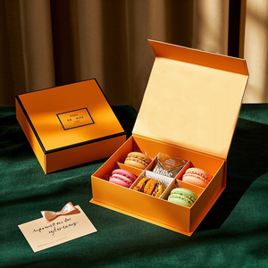 Biểu Tượng Tùy Chỉnh Có Thể Tái Chế Các Tông Cứng Món Tráng Miệng Bánh Quy Baklava Macaron Bao Bì Sang Trọng Vỏ Sò Từ Hộp Quà Tặng Cho <span class=keywords><strong>Macarons</strong></span> - Product Image 5