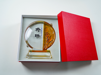 2025 Nouvelle Arrivée Blue Horse Modèle Liuli Crystal Award Plaques avec Base en cristal clair