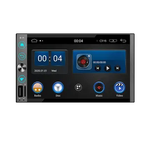 Radio con GPS para coche, reproductor de vídeo, 2DIN, 7 pulgadas, Hd, Mp5, pantalla táctil, Bt, teléfono, enlace Usb, Fm, Sd