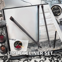 Kit kuas pensil riasan kosmetik, maskara Pensil Mata 3 buah Eyeliner sudut halus ultra-tipis