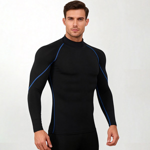 T-shirt de compression 180 grammes en maille, manches longues, séchage rapide, pour le basketball, la course, l'entraînement, sous-vêtement technique pour homme, salle de sport - Product Image 6