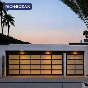 Portes de <span class=keywords><strong>garage</strong></span> résidentielles sectionnelles automatiques contemporaines RICHOCEAN, personnalisées, en aluminium, isolées, pour les maisons - Product Image 6