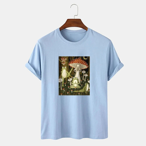 T-shirts formels pour hommes en coton tricoté de haute qualité, 100 % coton, impression personnalisée, col en V, grandes tailles, coupe régulière, bordure contrastée, vente en gros - Product Image 2