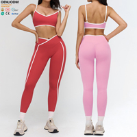 XW-TZ9528-3 Vêtements de sport personnalisés, soutien-gorge de sport doux et respirant, leggings de course en plein air, leggings de sport pour femme, ensemble de sport