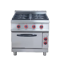 Cuisinière professionnelle pour restaurant, cuisinière à gaz en acier inoxydable à 4 brûleurs, avec contrôle de la température