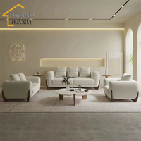 Sofá Seccional de Alta Calidad para Sala de Estar, Diseño Nórdico, Tela Bouclé, 3 2 1 Plazas, Base de Madera, Sofá Esquinero Tipo Cama para Villa