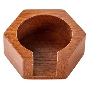 Wooden Coffee Filter <b>Paper</b> Storage Box Hexagonal Natural Wood Color <b>Kitchen</b> Organizer Space Saving - Product Image 5