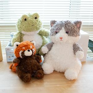 Venta al por mayor de peluche de rana juguetes de peluche súper suave poliéster algodón orgánico mapache muñecas PP algodón relleno cumpleaños nailon plástico - Product Image 2