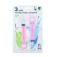 Seringue Nasale Triple Anneau 10ml Réutilisable Multicolore pour Bébé – Outil d'Hygiène Nasale et d'Alimentation