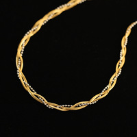 Bracelet en acier inoxydable 316L plaqué or PVD, tressé en chevrons, étanche, résistant au ternissement, chaîne tissée pour femmes