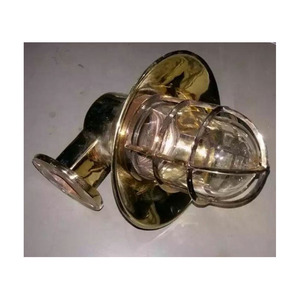 Lámpara de techo antigua de latón para pasillos de barcos de carga, hecha a mano en el astillero de Bangladesh, decoración náutica marina. - Product Image 4