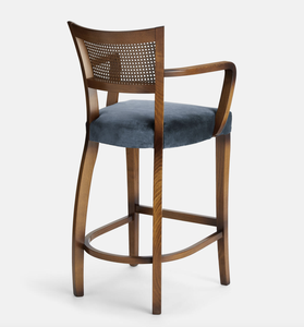 Sassanid Studio Design Vintage Glamour Taburete de roble macizo Restaurante Desayuno Bar <span class=keywords><strong>Molina</strong></span> Taburete Cane Back - Product Image 4