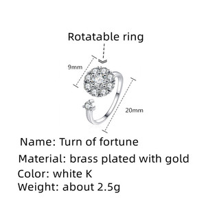 Vendita calda all'ingrosso elegante piastrellato semplice tempo per girare l'anello rotante rotante regolabile, per adulti, regalo - Product Image 2