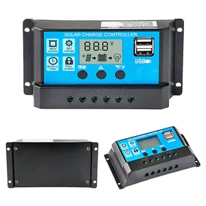 10A 20A 30A 40A 50A 60A Solar Laadregelaar Pwm 12V 24V Controller Lcd Dual Usb Pv Thuis zonnepaneel Battery Charger Scc