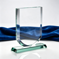 Plaque de trophée en verre de jade à prix d'usine, récompense en verre cristal vierge pour gravure laser personnalisée