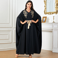 4044 dubaï femmes manches longues chauve-souris Robe musulmane transfrontalière à la mode ample Abaya pour Ramadan grande taille printemps saison Robe
