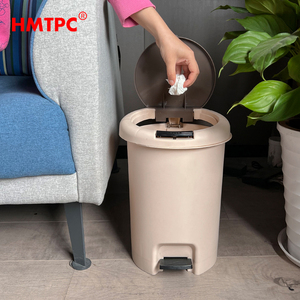 Bidone della Spazzatura Rotondo da 10L/15 <span class=keywords><strong>Litri</strong></span> con Pedale e Apertura Manuale, Contenitore per Rifiuti in <span class=keywords><strong>Plastica</strong></span> con Coperchio - Product Image 3