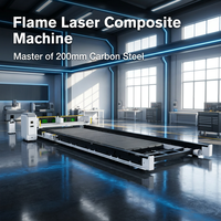 Machine de découpe composite laser flamme à double fonction, découpeuse combinée laser fibre et flamme pour structure en acier au carbone de 200 mm d'épaisseur