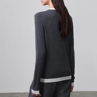 Pull en cachemire haut de gamme pour femme, col rond, tricot fin, collection automne 62462