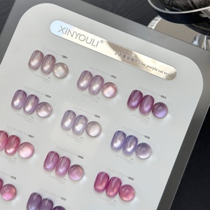 OEM/ODM XINYOULI – Kit de vernis à ongles <span class=keywords><strong>gel</strong></span> 12 couleurs, petit format, magnétique, DIY, effet œil de chat violet <span class=keywords><strong>lilas</strong></span>, non toxique, pour usage en salon de manucure - Product Image 4