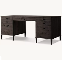 Bureau Delphina en chêne américain massif, style contemporain français, avec tiroir, assemblé, pour bureau et domicile