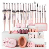 Ensemble de 20 pinceaux de maquillage pour le visage en fibres synthétiques, best-seller transfrontalier, avec brosse à raser et manche en plastique, idéal pour les voyages, pour le correcteur