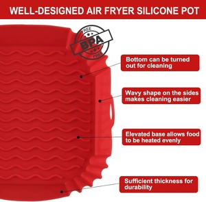 Cuscinetti in silicone riutilizzabili da 9 pollici <span class=keywords><strong>per</strong></span> <span class=keywords><strong>friggitrice</strong></span> <span class=keywords><strong>ad</strong></span> <span class=keywords><strong>aria</strong></span>, <span class=keywords><strong>accessori</strong></span> <span class=keywords><strong>per</strong></span> <span class=keywords><strong>friggitrice</strong></span> <span class=keywords><strong>ad</strong></span> <span class=keywords><strong>aria</strong></span> da 5-8QT <span class=keywords><strong>per</strong></span> cottura al forno, arrosto e microonde - Product Image 4