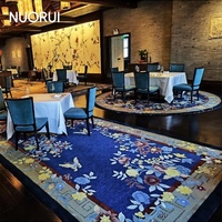 Tapis tufté à la main de grande taille, style floral impérial chinois, résistant aux taches, pour grandes salles de bal et couloirs d'hôtels de luxe