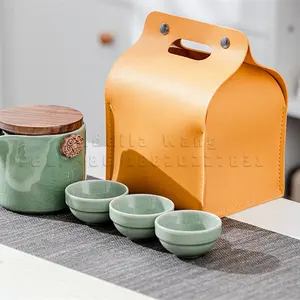 Sacchetto di imballaggio per tè in pelle portatile scatola per tè e caffè bustina regalo per teiera