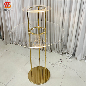 ขาตั้งดอกไม้สองชั้นแบบมีไฟ LED ขายดี สำหรับตกแต่งงานแต่งงาน งานเลี้ยง งานจัดเลี้ยง - Product Image 4