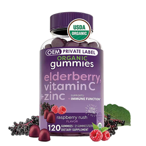 Suplemento dietético natural personalizado con logotipo <span class=keywords><strong>OEM</strong></span> ODM, caramelos de gomitas de vitamina C Elderberyy con zinc, compatible con la función inmune - Product Image 1