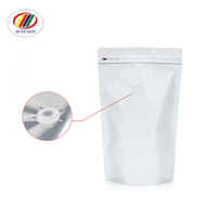 Impression de logo personnalisé 12oz Doypack feuille d'aluminium blanche laminée pochette support réutilisable à fermeture éclair sacs d'emballage en plastique pour grains de café