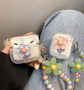 Ins Design Magnifique étui pour écouteurs à motif de fleurs 3D avec bracelet de fleurs colorées pour <span class=keywords><strong>Airpods</strong></span> 1/2 Pro pour <span class=keywords><strong>Airpods</strong></span> 3 - Product Image 1