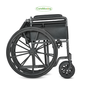 Silla de ruedas manual ligera con reposabrazos ajustable Material de acero portátil Función plegable Silla de ruedas - Product Image 4