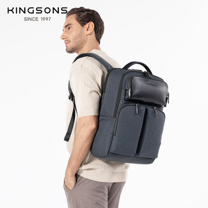 Kingsons Men's <b>Backpack</b> Dark Gray 20-35L <b>Lightweight</b> Business Commute <b>Backpack</b> With Interior Zipper Pocket - Product Image 1