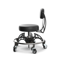Chaise de tatoueur réglable en cuir PVC avec dossier, pivotante et à roulettes, pour salon, studio, clinique