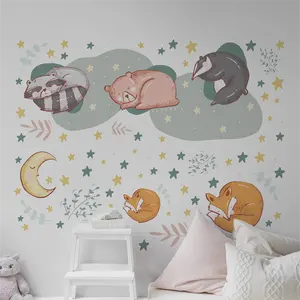 맞춤형 아이 드림 테마 자체 접착 이동식 인쇄 데칼 PVC 방수 스타 홈 장식 어린이 방을위한 벽 스티커