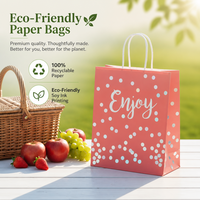 Sac shopping en papier kraft pour Noël avec poignée imprimée, vente en gros