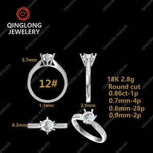 แหวนทองคำแท้ 18K ทรงยอดนิยม พร้อมใบรับรอง IGI เพชรทรงกลมเจียระไนแบบบริลเลียนท์ เพชรเพิ่มเติมแบบ Sparkling แหวนสั่งทำได้สำหรับทั้งชายและหญิง - Product Image 5