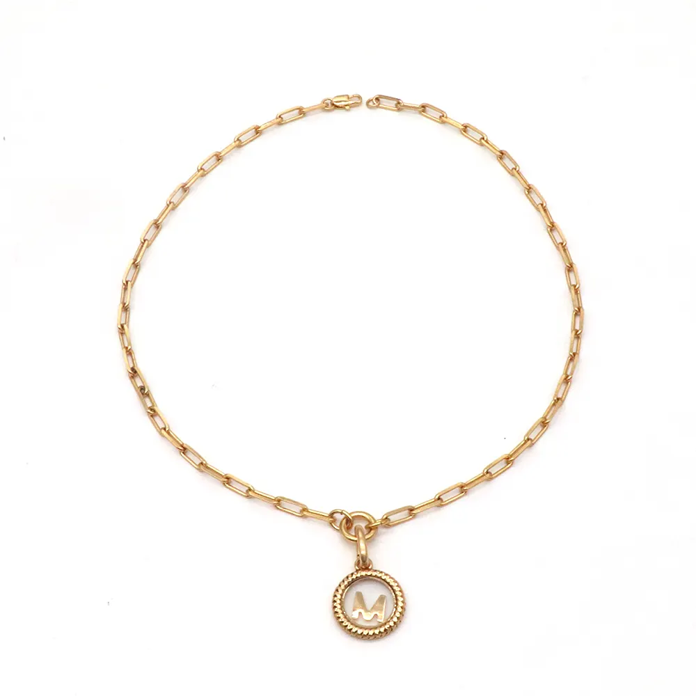Moda longo elo da cadeia para as mulheres Jóias medalhão de vidro Personalizado carta rodada pingente banhado a ouro colar