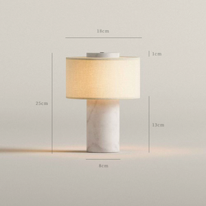 Lámpara de Escritorio de Estilo Moderno de Mediados de Siglo, Lámpara de Mesa de Tela de Lino y Mármol Natural Estilo Wabi Sabi para Hotel, Villa, Dormitorio u Oficina - Product Image 6