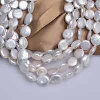 Perles d'eau douce naturelles blanches à fort lustre, baroques, plates, rondes, bouton, 11-12mm, en vrac, pour bijoux DIY, Chine, sac OPP